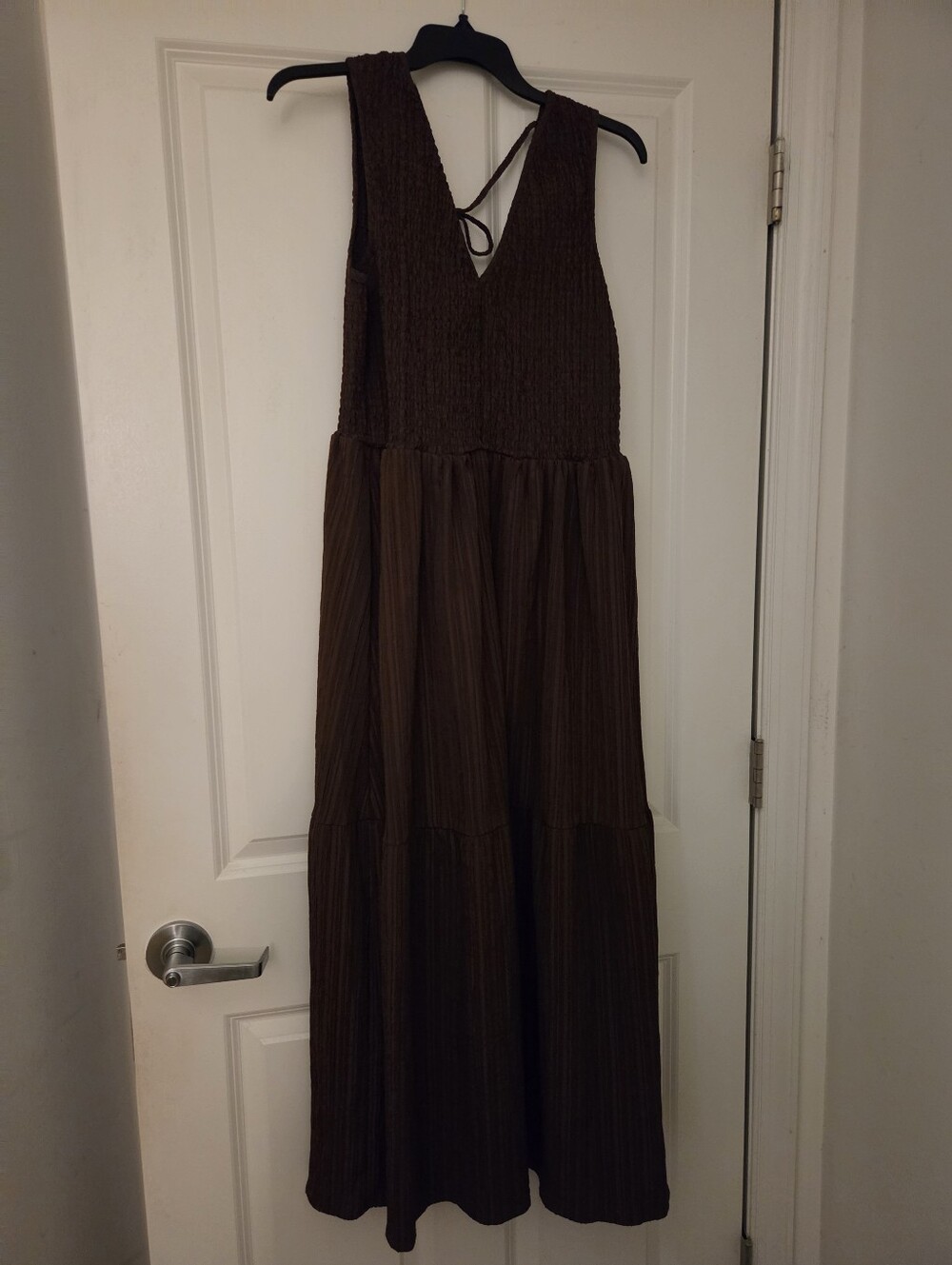 ASOS Design Crinkled Tiered Midi Sundress Size L - Picture 6 of 9
